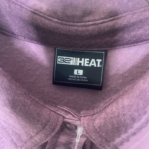 32 Degrees Heat Plaid Flannel Button Up Shirt Womens Size L Pearly Purple Cozy W - Picture 2 of 10